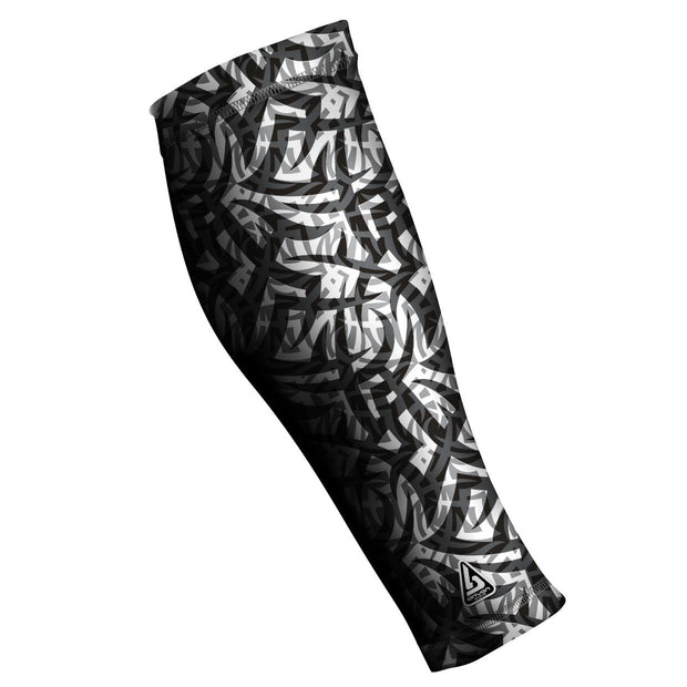 running compression sleeves tribal black 