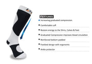 1 PAIR Graduated Compression Socks White and Black
