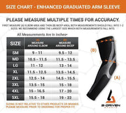 Enhanced Graduated Arm Sleeves - Size Chart