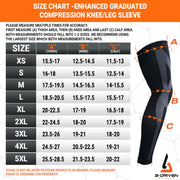Size Chart Enhanced Graduated Compression | Leg Sleeves