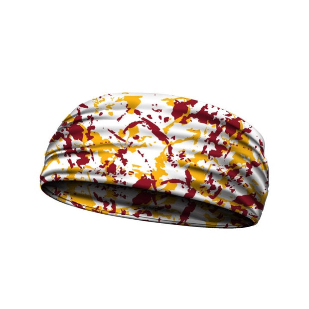  headbands flaked camo maroon and gold 3 widths available