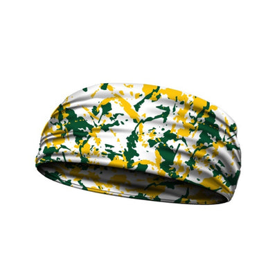  headbands flaked camo green and gold 3 widths available