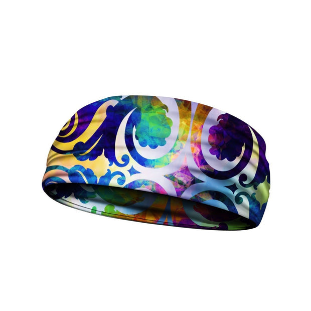  headbands rainbow scrolls mulit 3 widths available