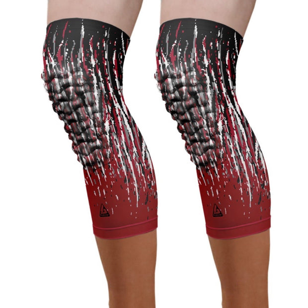  padded knee sleeve red streaks knee