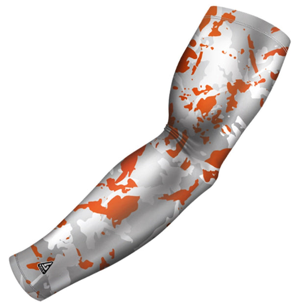 flaked camo orange and white b driven slv_pro arm sleeve