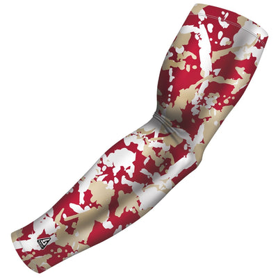    flaked camo maroon gold b driven slv_pro arm sleeve