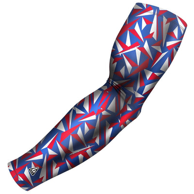 red white and blue razor compression arm sleeve