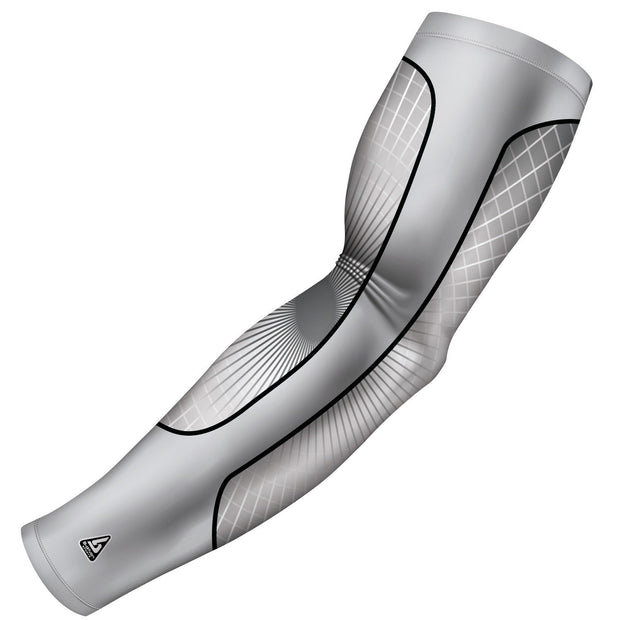 custom grand slam white grey compression arm sleeve