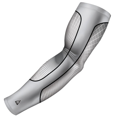 custom grand slam white grey compression arm sleeve