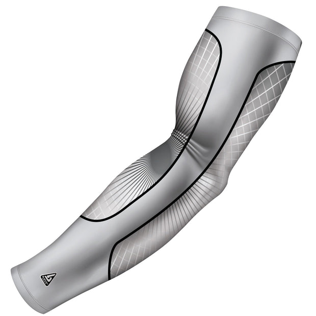 custom grand slam white grey compression arm sleeve