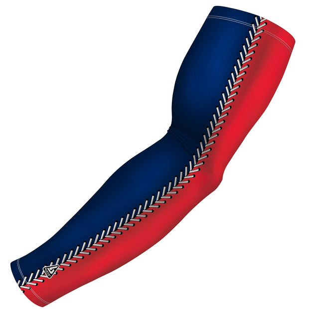 custom baseball seams red compression arm sleeve