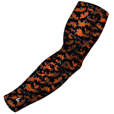 Digital Camo Orange Burnt Arm Sleeve