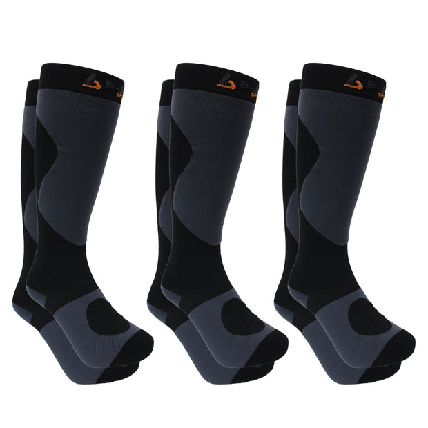 3-Pack Graduated Compression Socks (ENHANCED) Black