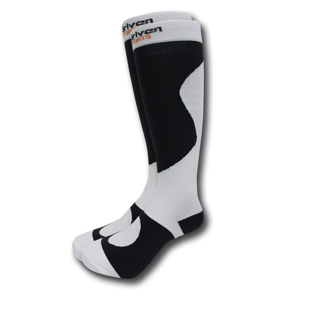 Graduated Enhanced Compression Socks - Black-White